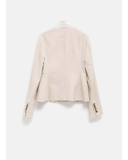 Dries Van Noten White Single-Breasted Jacket
