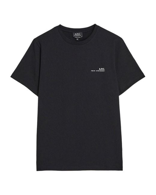 A.P.C. Black Cohbo Logo Printed Crewneck T-Shirt for men