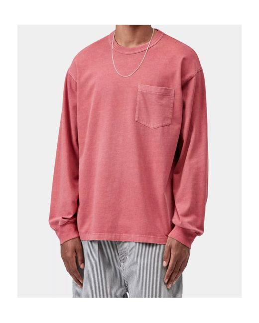Carhartt Pink Pocket Long-Sleeve T-Shirt for men