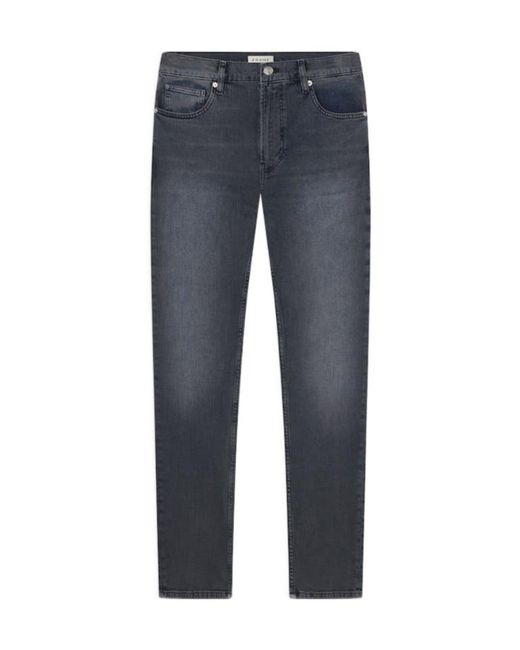 FRAME Blue Mid-Waist Straight Pants