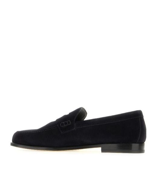 Doucal's Black Almond Toe Loafers for men