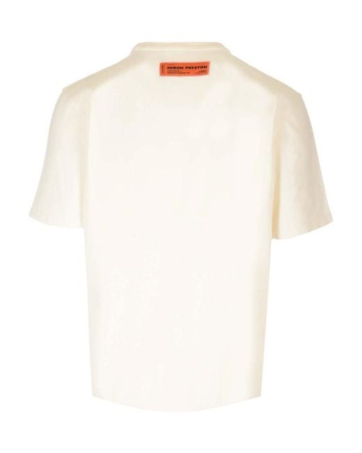 Heron Preston White Heron Bird Painted Cotton T-Shirt for men