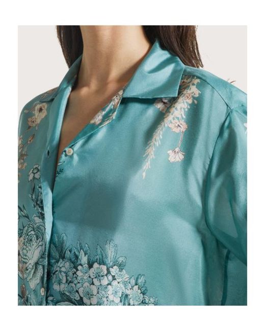Seventy Blue Printed Floral Shirt