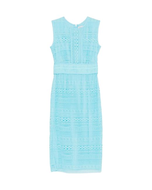 ERMANNO FIRENZE Blue Round-Neck Dress