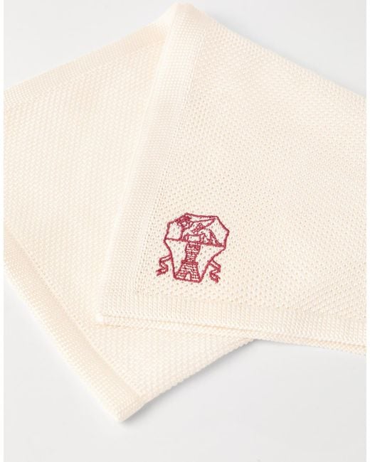 Brunello Cucinelli Natural Knit Pocket Square for men