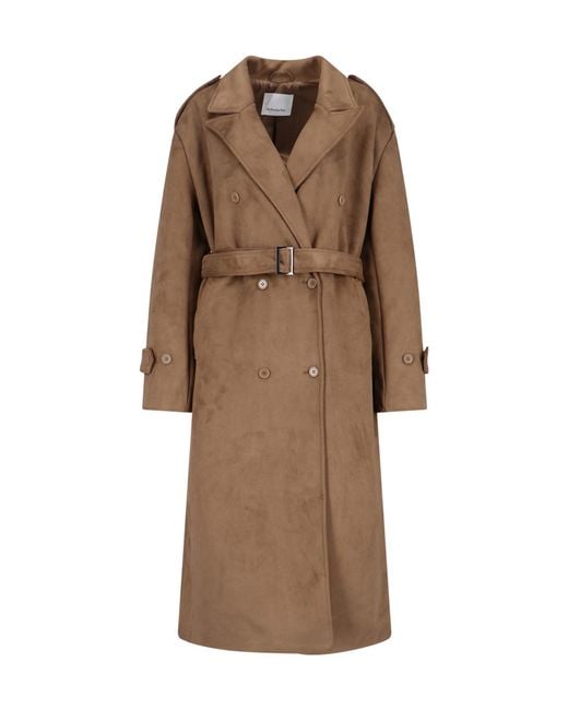 Frankie Shop Natural Pembroke Double-Breasted Coat