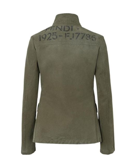 Fendi Green Jacket Cotton Drill Jacket