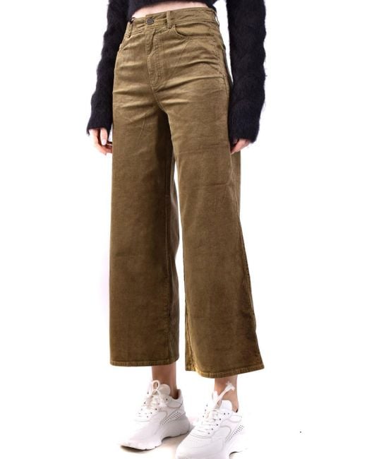 PAIGE Natural High-Waisted And Wide-Leg Denim Pants