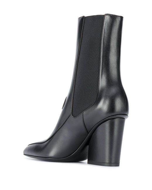 Ferragamo Black S 732736 Leather Ankle Boots