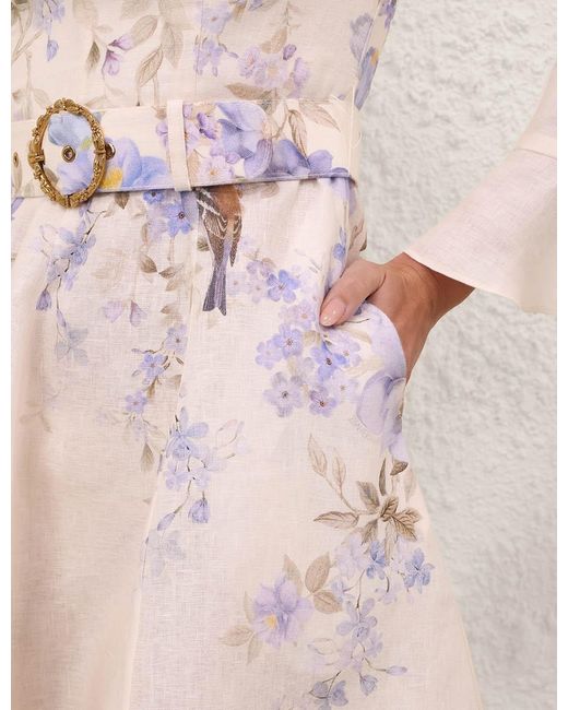Zimmermann Pink Luna Plunge Mini Dress