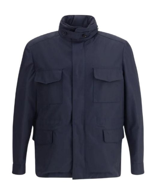 Loro Piana Blue Flap-Pockets Jacket for men