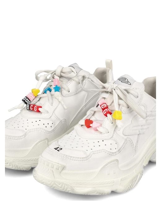 Balenciaga White Triple S Sporty Sneakers for men