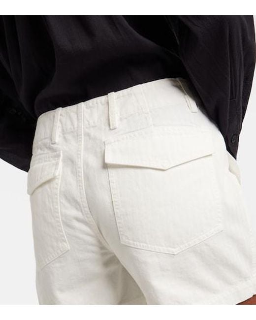 Nili Lotan White Utility Cotton Shorts
