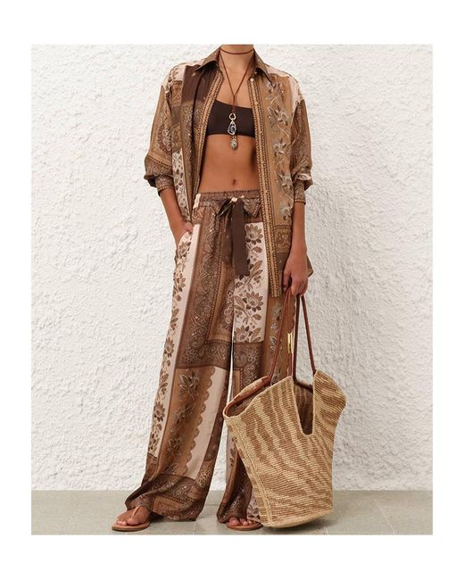 Zimmermann Brown Lucky Relaxed Pant