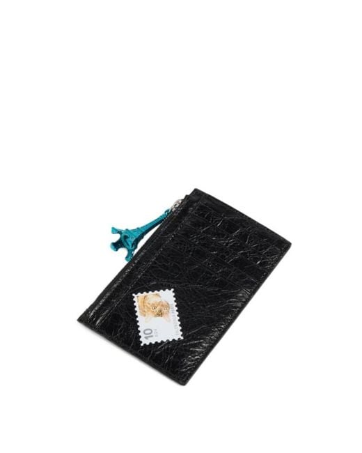 Balenciaga Blue Cash Printed Zip Wallet for men