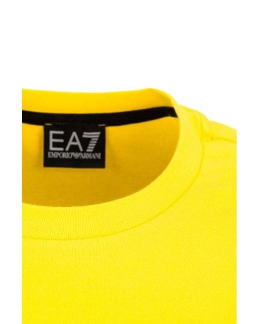 EA7 Yellow Logo Printed T-Shirt for men