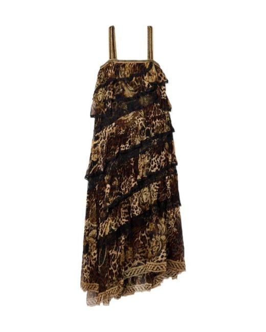 Camilla Brown Tiered Extra-Long Dress
