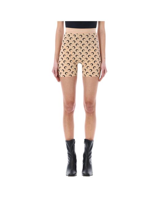 MARINE SERRE Natural Moon Print Jersey Shorts