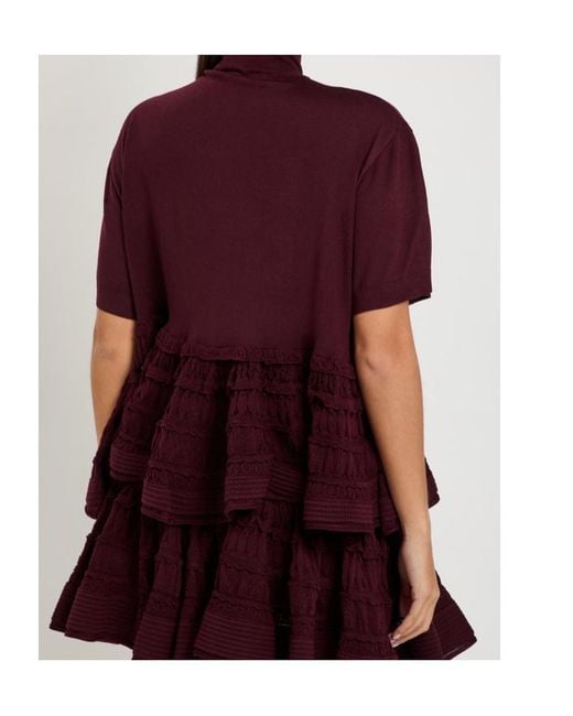 Alaïa Red Peplum Wool Top