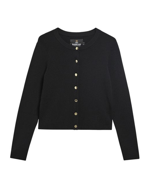 Barbour Black Button-Front Knit Cardigan