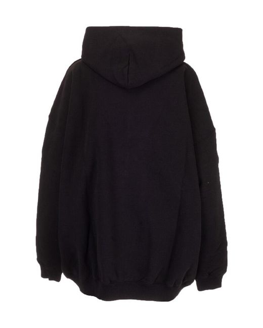 Balenciaga Black Logo Hooded Sweater