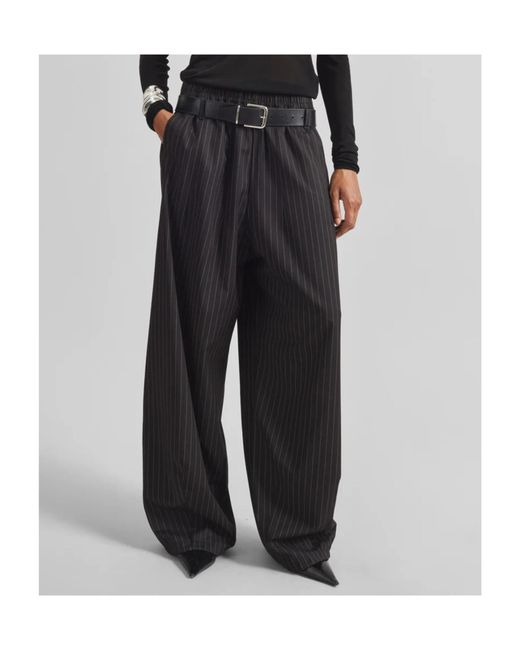 Frankie Shop Black Casual Pants With Elastic Waistband
