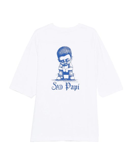 Willy Chavarria White Sad Papi Oversized T-Shirt for men