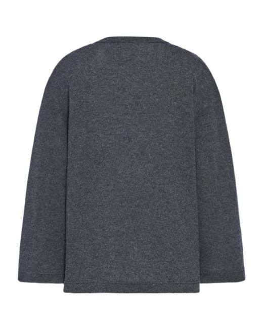 The Row Gray Pever Long-Sleeve Crew Neck Shirt