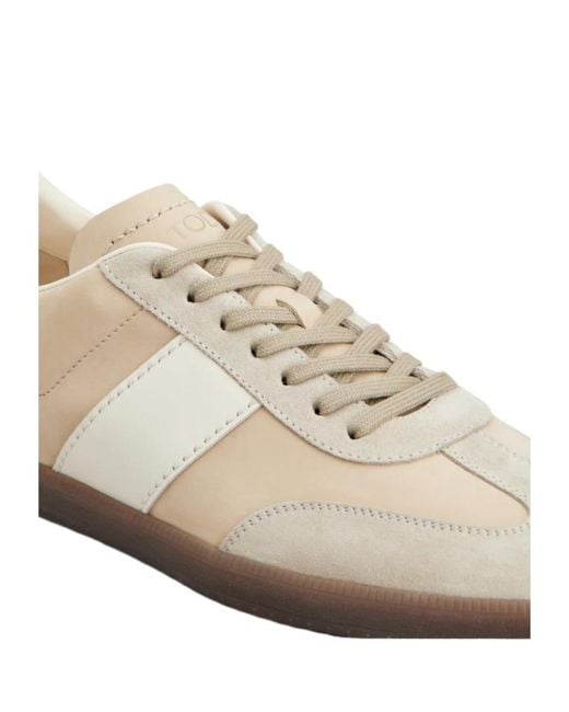 Tod's Natural Low Top Lace-Up Sneakers for men