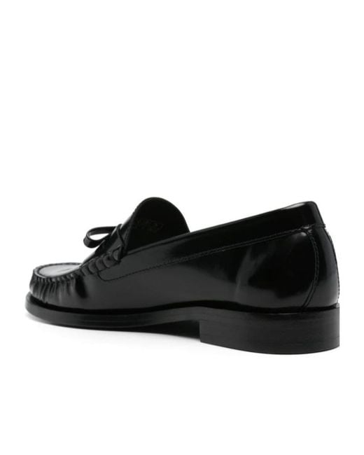 Stuart Weitzman Black Lottie Bow Loafers