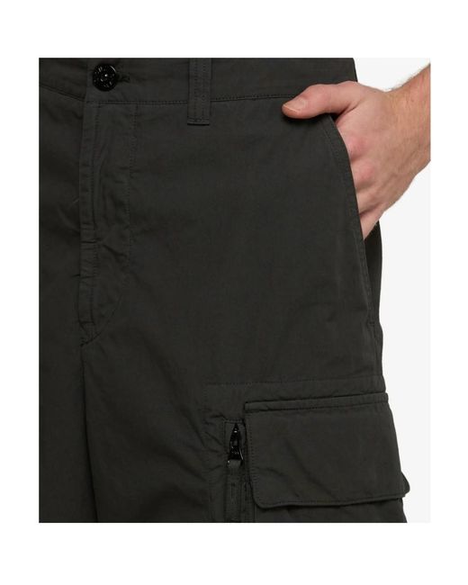 Stone Island Black Cargo Shorts for men