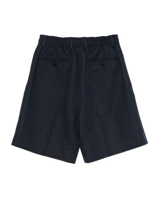 Brioni Blue Belt Loop Shorts for men