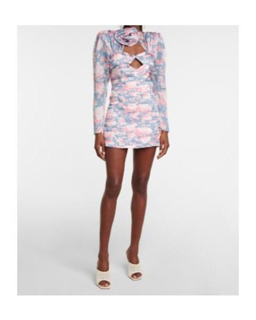 Magda Butrym Blue Floral Cutout Silk Minidress