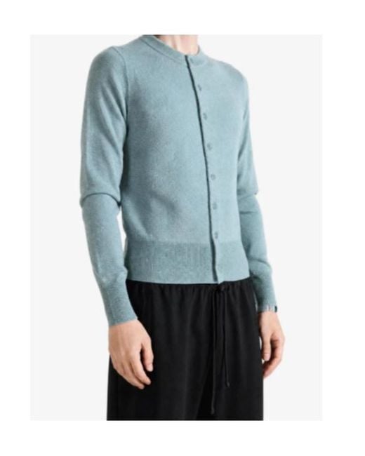 Extreme Cashmere Blue Long-Sleeve Single-Breasted Cardigan for men