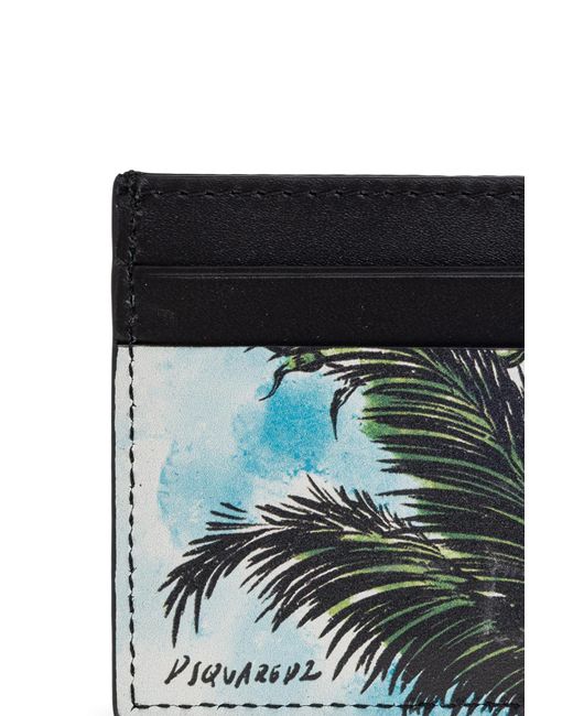 DSquared² Black Square Card Holder for men