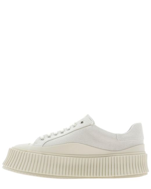 Jil Sander White Logo Casual Sneakers