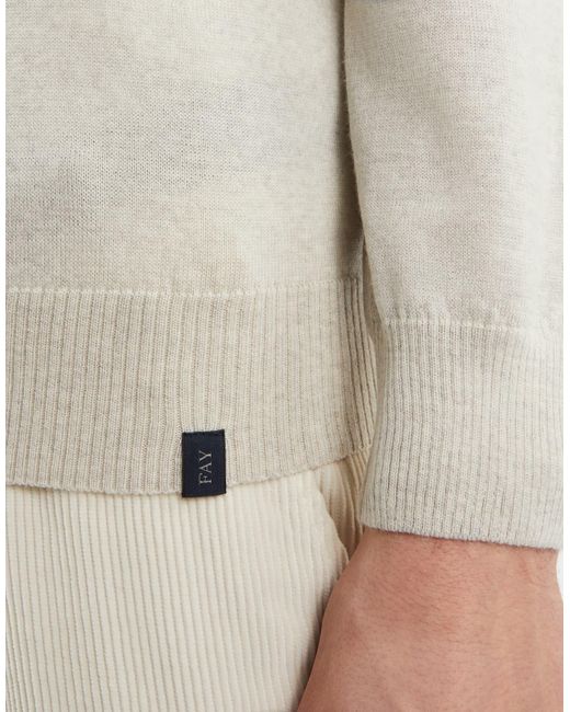 Fay White Crew-Neck Knitted Sweater for men