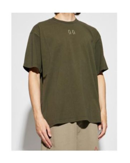 44 Label Group Green Logo-Embroidered Cotton T-Shirt for men