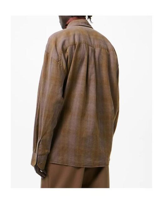Our Legacy Brown Borrowed Oversized Check Shirt for men