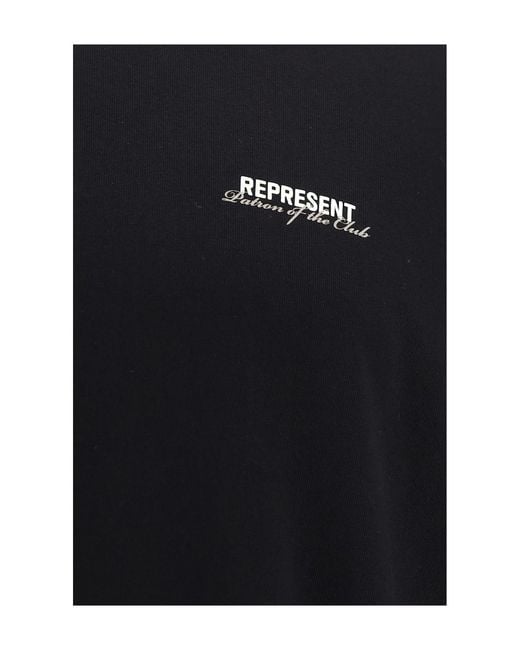 Represent Black Patron Of The Club Cotton T-Shirt for men