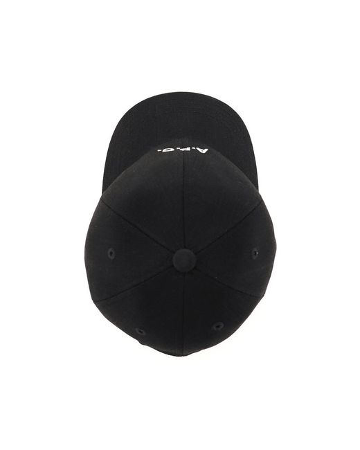 A.P.C. Black Logo Embroidered Baseball Cap for men