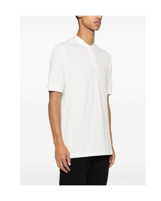 Brunello Cucinelli White Logo-Embroidered Short-Sleeved Polo Shirt for men