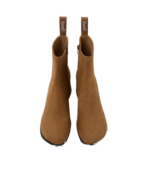 Camper Brown Kora Block-Heel Ankle Boots