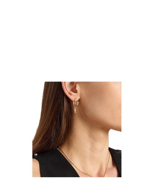 Vivienne Westwood White Emily Heart Orb-Pendant Earrings