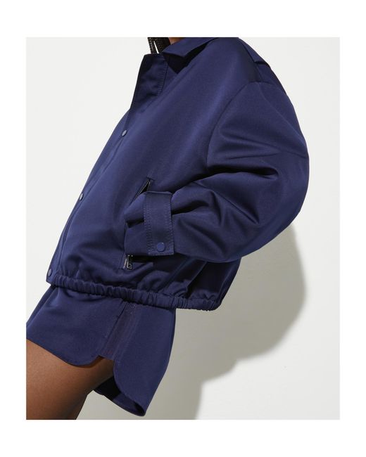 MAX&Co. Blue Duchesse Satin Bomber Jacket