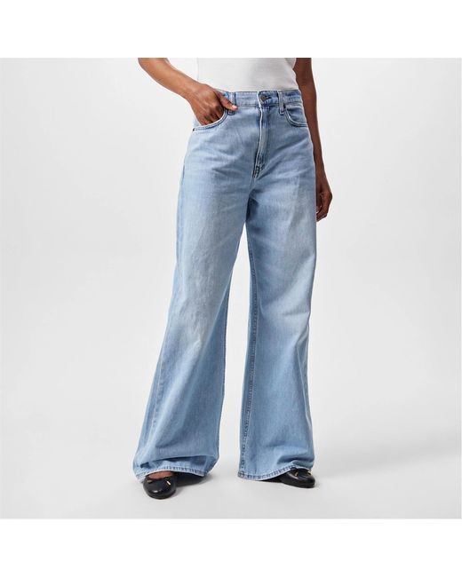 Polo Ralph Lauren Blue Wide-Leg Faded Denim Trousers