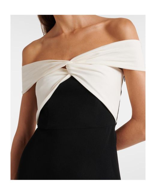 Roland Mouret Black Off-Shoulder Cady Maxi Dress