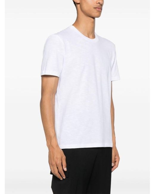 Neil Barrett White Slub-Texture Cotton T-Shirt for men
