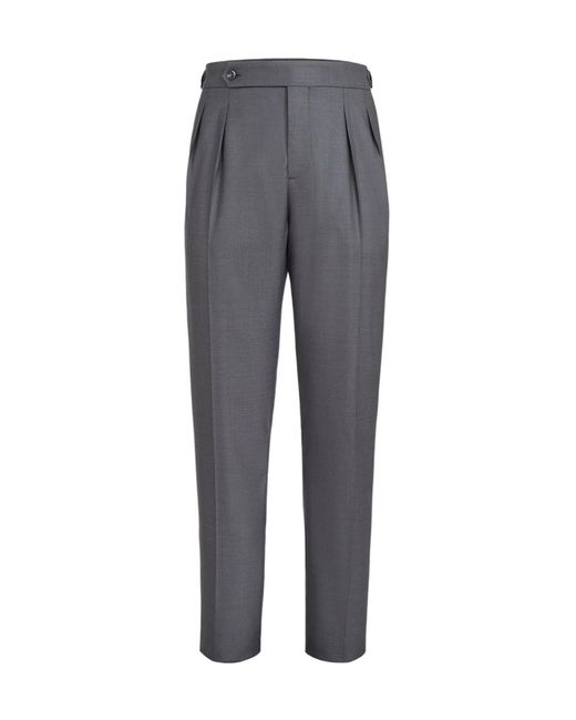 Brunello Cucinelli Gray Double-Pleats Trousers for men