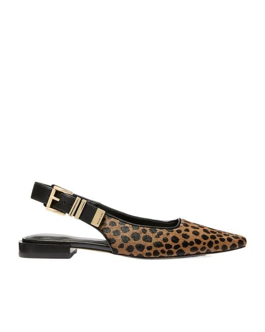 MICHAEL Michael Kors Brown Darrington Leopard Printed Slingback Flat Shoes
